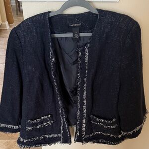 Lane Bryant Navy Jacket with Fringe Accents
